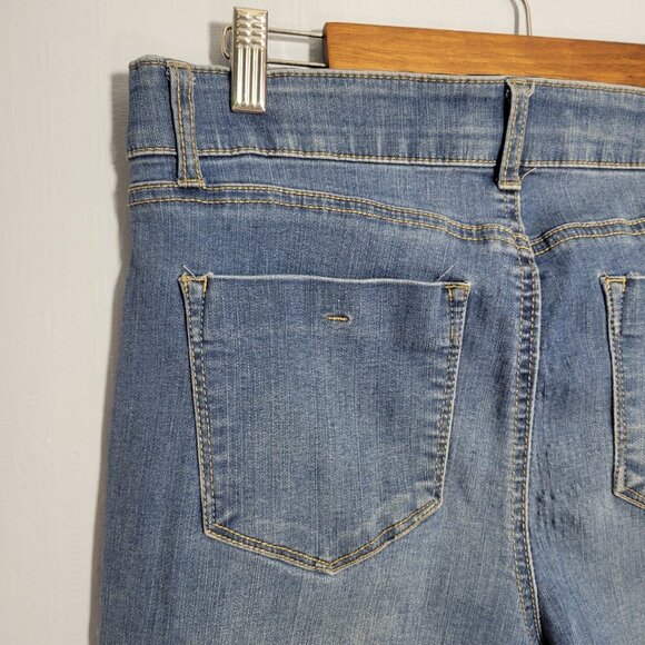 One 5 One 10/30 Light Wash Denim Blue Raw Hem Comfort Waist Skinny Jeans - Picture 9 of 13